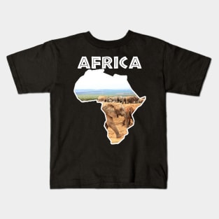 African Wildlife Continent Elephant Cameo Kids T-Shirt